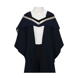 Design silver striped graduation robe shawl Customized Master of Philosophy graduation robe Hong Kong Polytechnic University Master's graduation Graduation robe manufacturer Design graduation robe company DA563 Design silver striped graduation robe shawl Customized Master of Philosophy graduation robe Hong Kong Polytechnic University Master's graduation Graduation robe manufacturer Design graduation robe company DA563